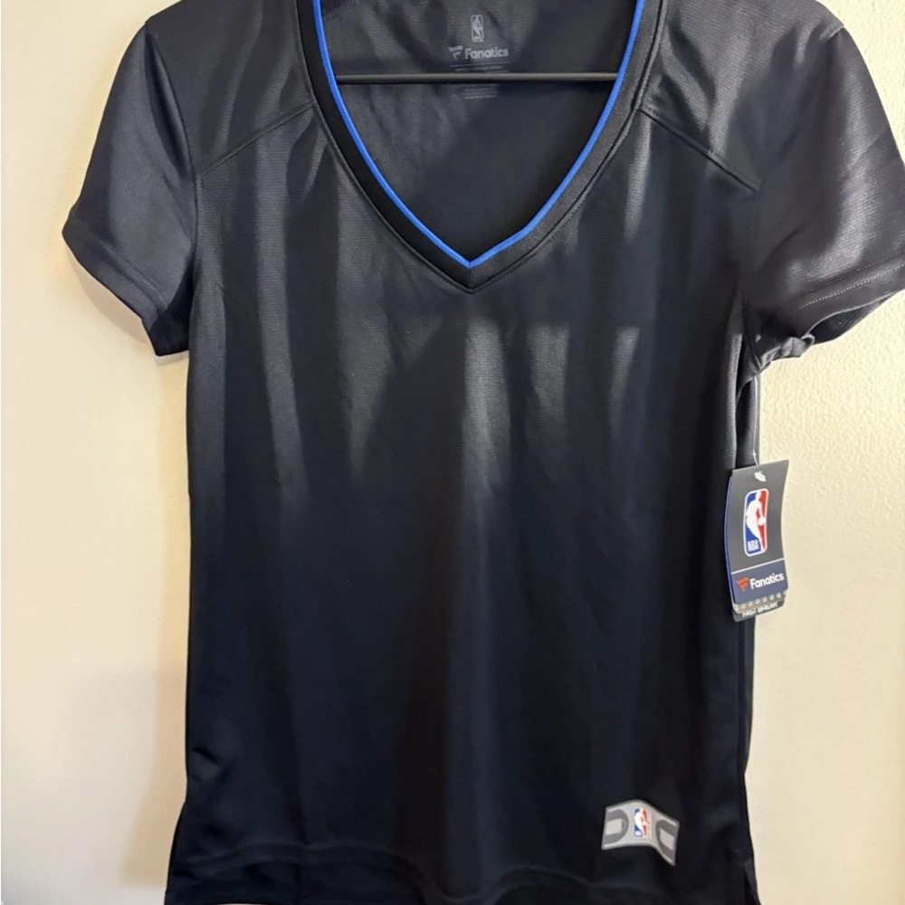 Fanatics Women's Black and Blue V-Neck Jersey. NWT!!